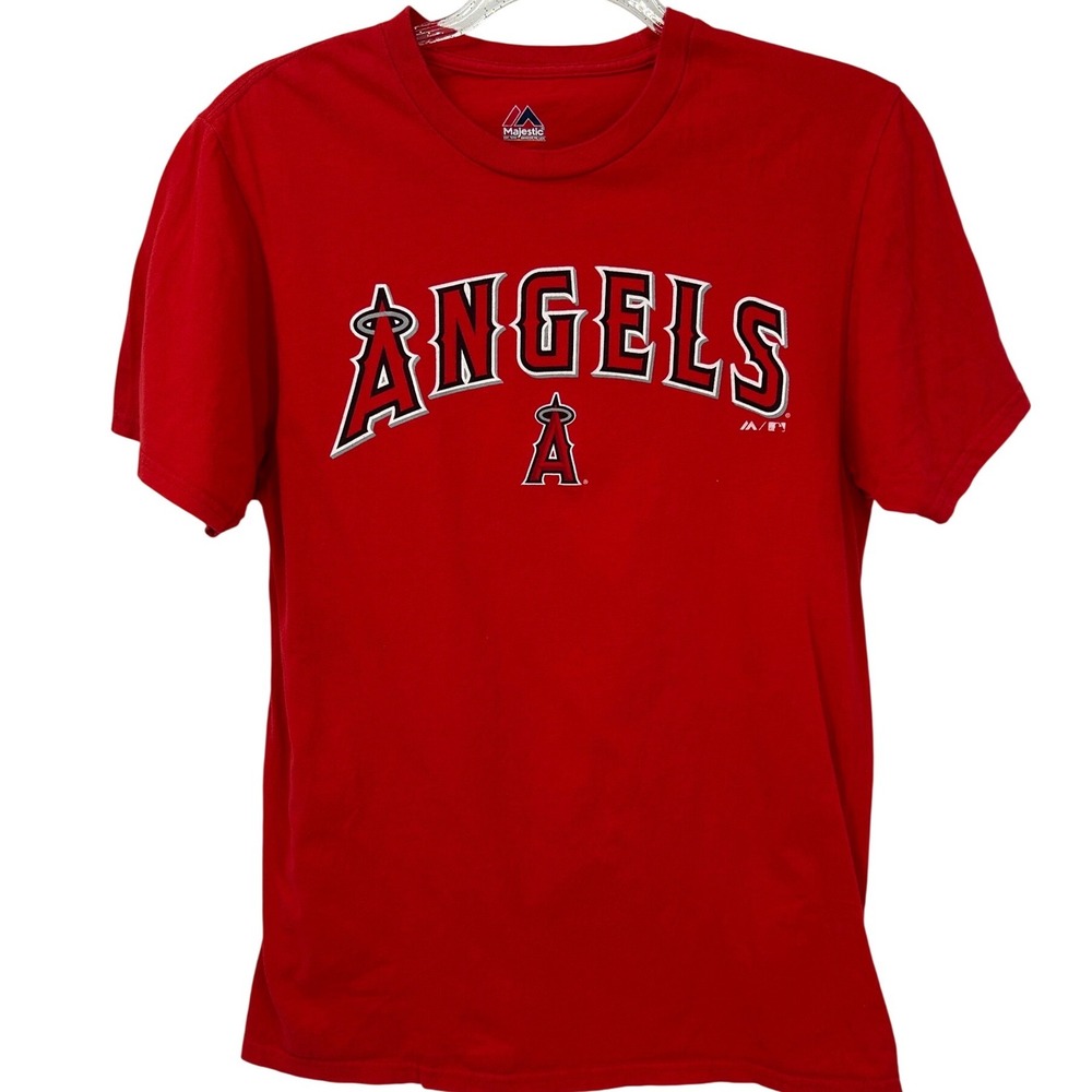 Majestic Los Angeles Angels MLB Mens Red Graphic‎ T-Shirt Small Short Sleeve Tee